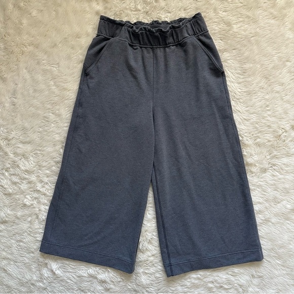 Lululemon Pants Hello Sunday Crop Wide Leg Heathered Steam Blue Gray 6 - Picture 1 of 12